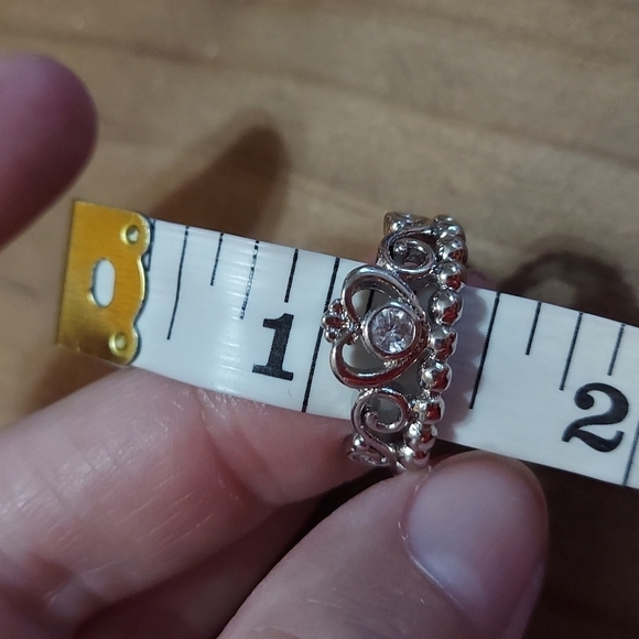 WHITE Sapphire Sterling Silver Ring - Picture 5 of 6